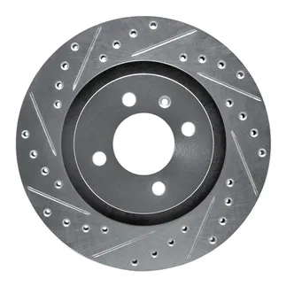 R1 Concepts EDZ-74008L Brake Rotor Drilled and Slotted Silver
